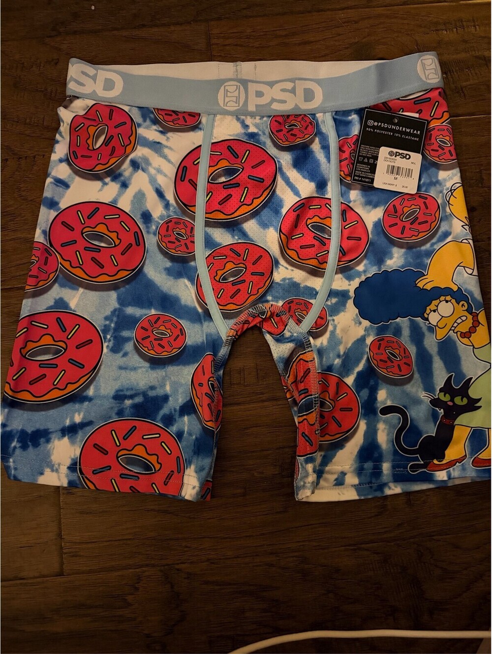 PSD Men's The Simpsons Marge & Donut Boxer Briefs Tie Dye Size Medium